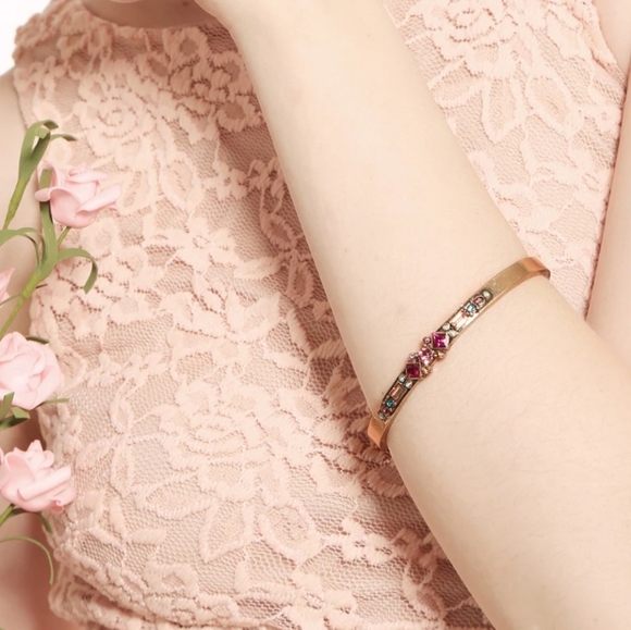 Crystal Cuff Bangle Bracelet - Picture 2 of 4